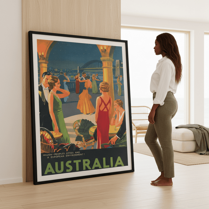 Australia Vintage Retro Wall Art Print wall - art - picture - poster