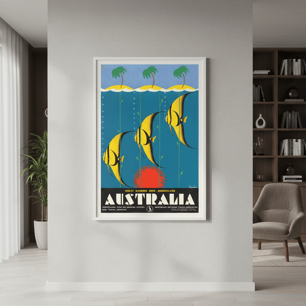 Australian Great Barrier Reef 1930 Wall Art Print wall - art - picture - poster