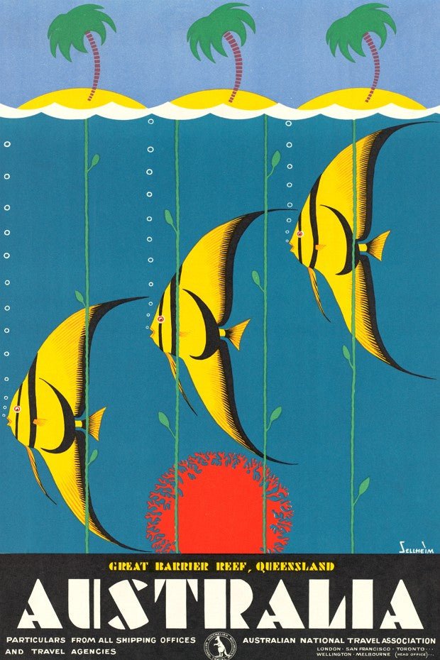 Australian Great Barrier Reef 1930 Wall Art Print