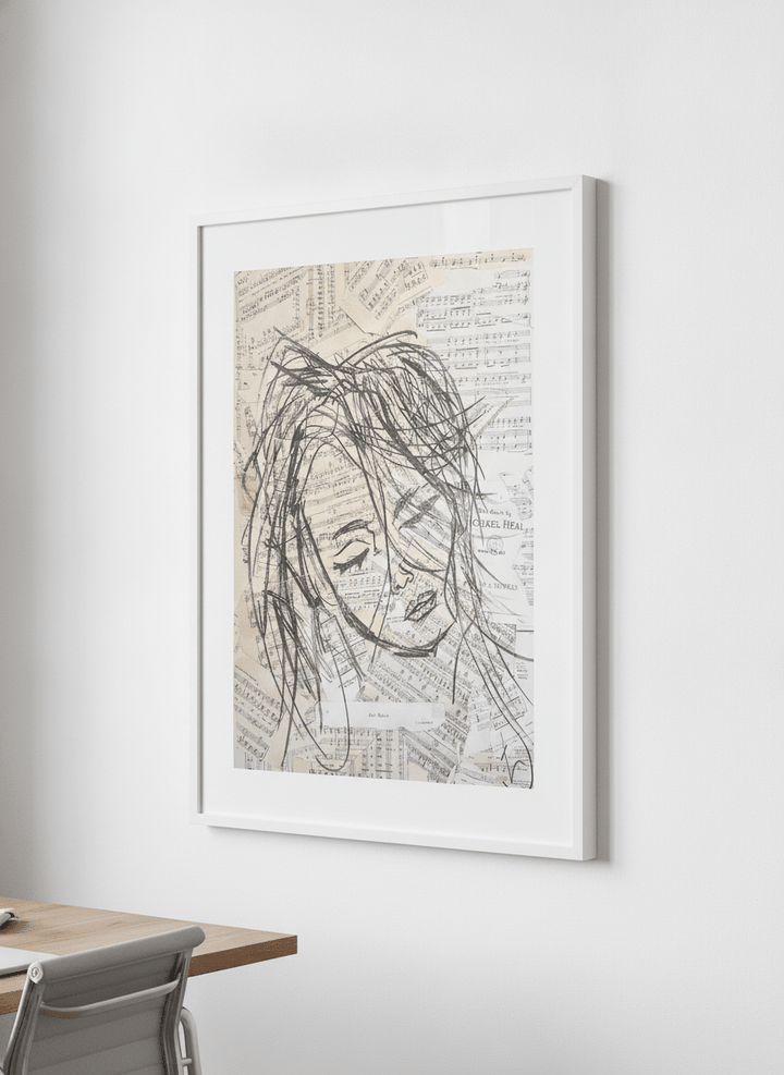 Contemporary wall art featured in a bright modern office workspace