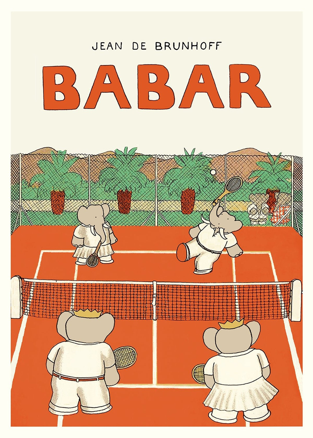 Babar Plays Tennis Kids Print - Style My Wall