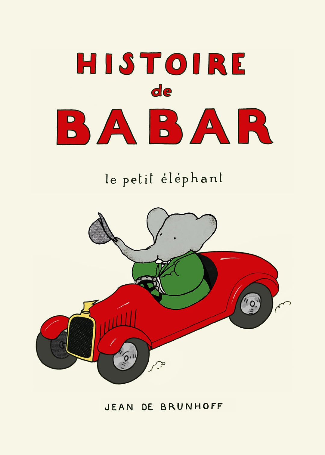 Babar Red Vintage Car Kids Print - Style My Wall