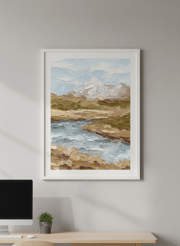 Contemporary wall art featured in a bright modern office workspace