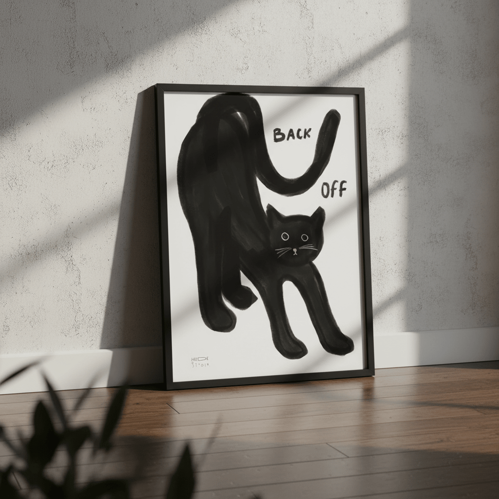 Back off cat by Hayde Nizard wall - art - picture - poster