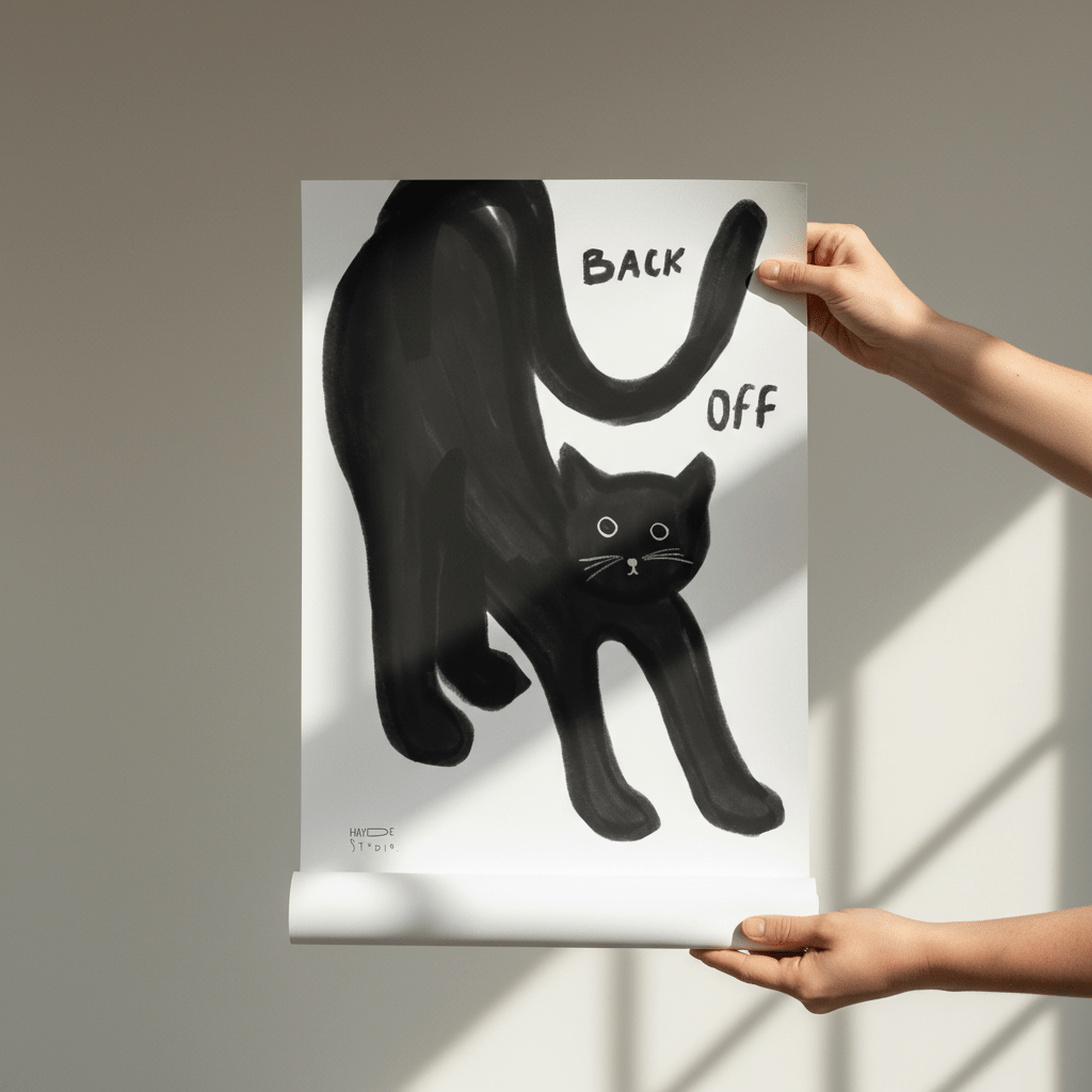 Back off cat by Hayde Nizard wall - art - picture - poster