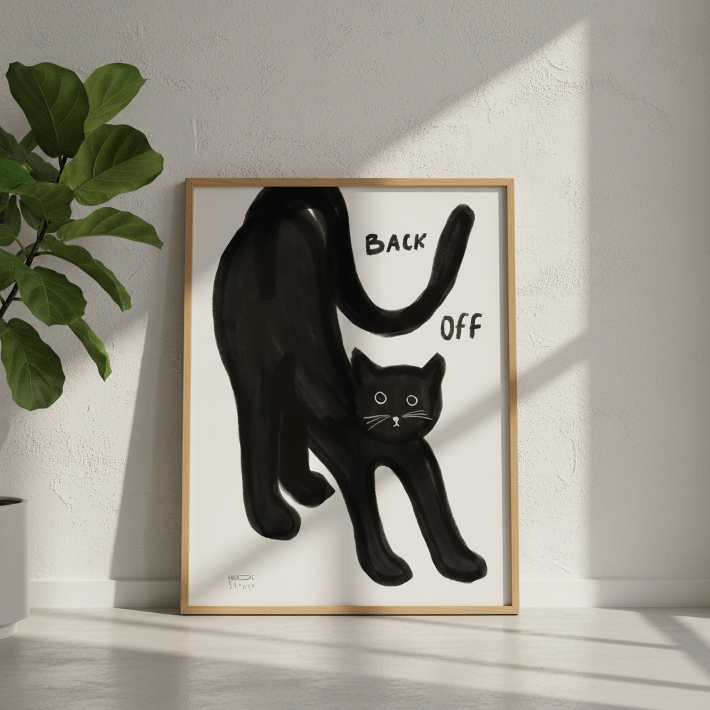Back off cat by Hayde Nizard wall - art - picture - poster