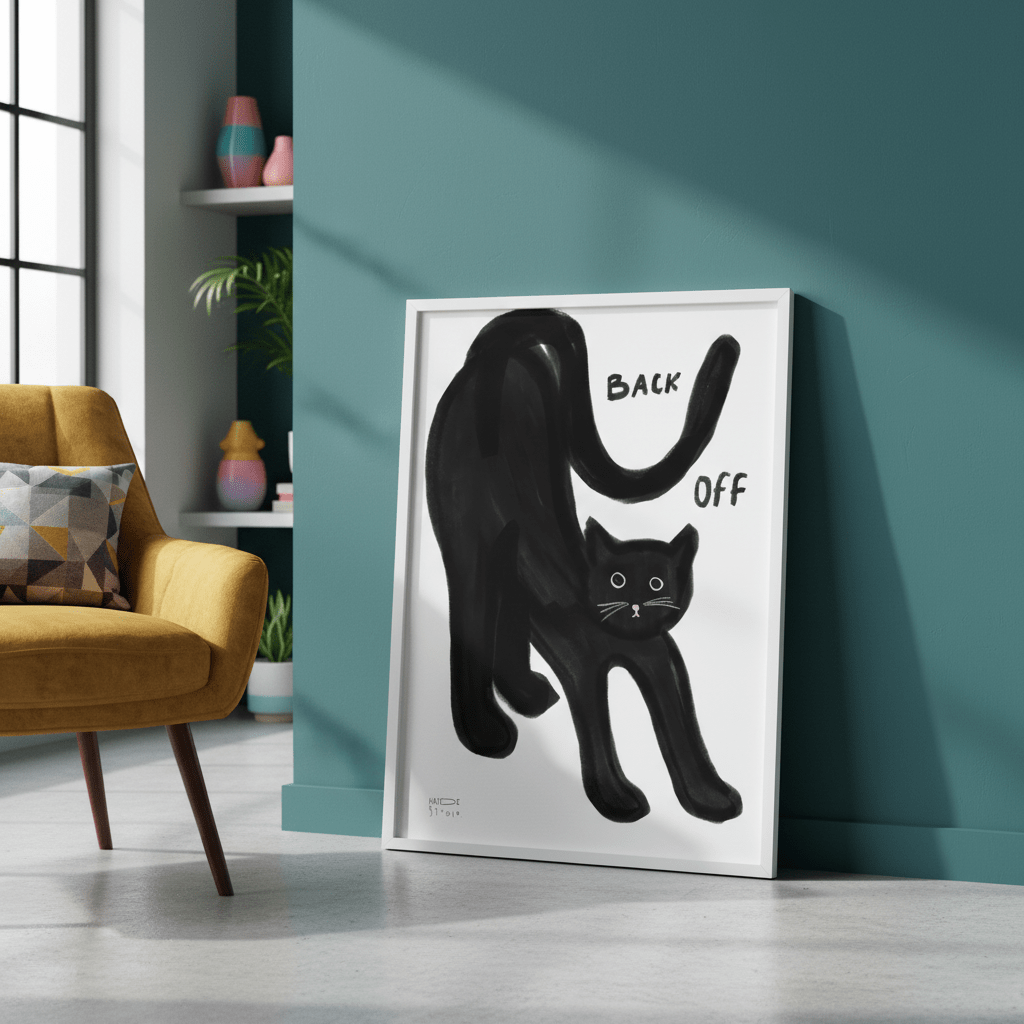 Back off cat by Hayde Nizard wall - art - picture - poster