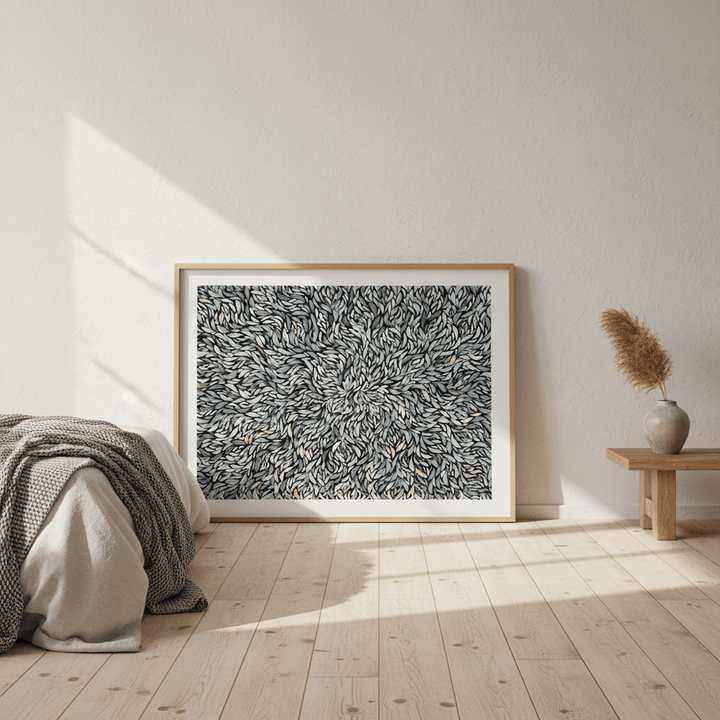 Baibaiye Healing Leaves Blue Tone by Emma Rigney wall - art - picture - poster