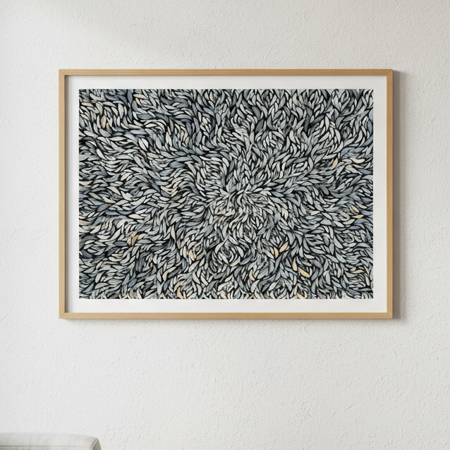 Baibaiye Healing Leaves Blue Tone by Emma Rigney wall - art - picture - poster