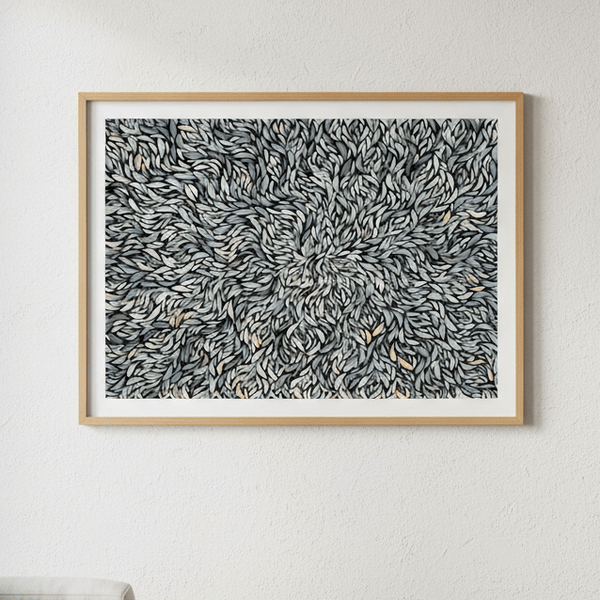 Baibaiye Healing Leaves Blue Tone by Emma Rigney