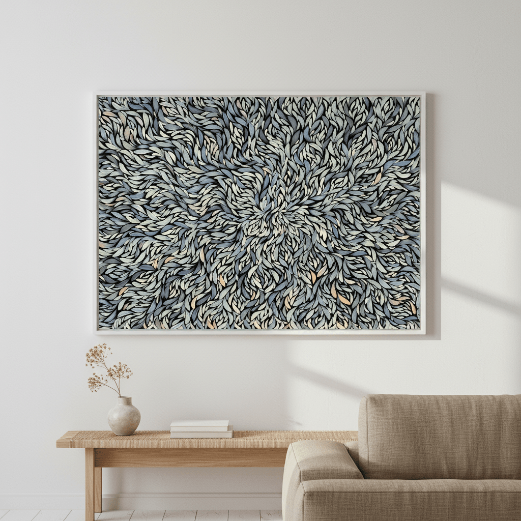 Baibaiye Healing Leaves Blue Tone by Emma Rigney wall - art - picture - poster