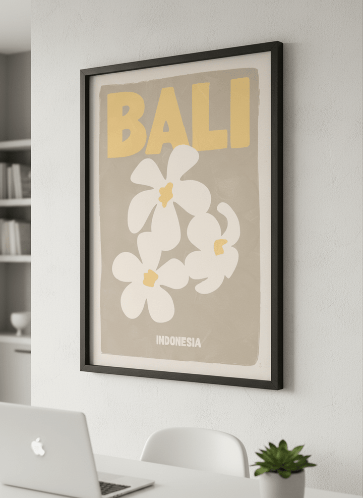 Contemporary wall art featured in a bright modern office workspace