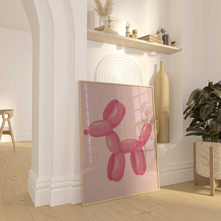 Balloon Pink Dog Wall Art - Style My Wall