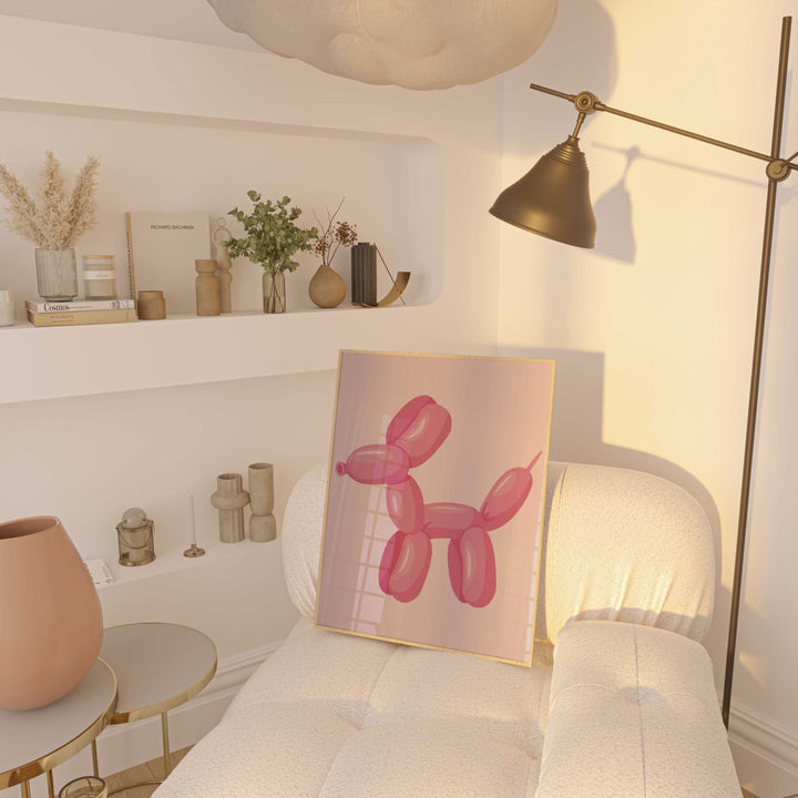 Balloon Pink Dog Wall Art - Style My Wall