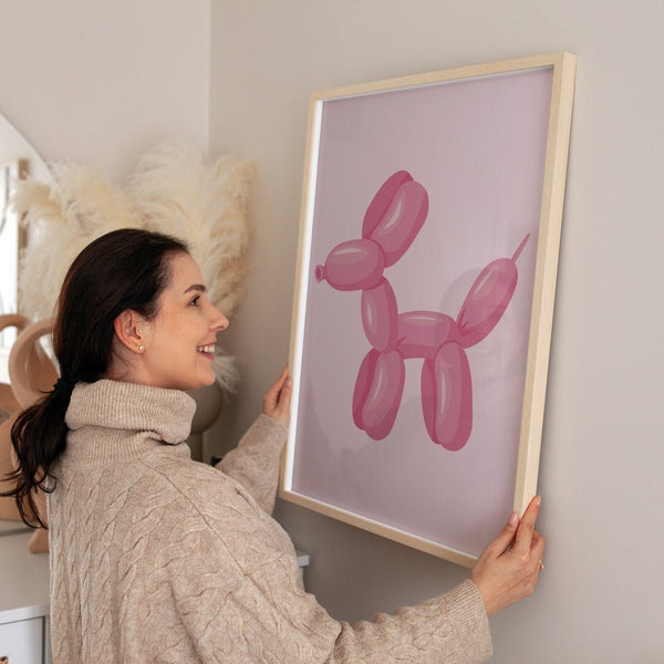Balloon Pink Dog Wall Art