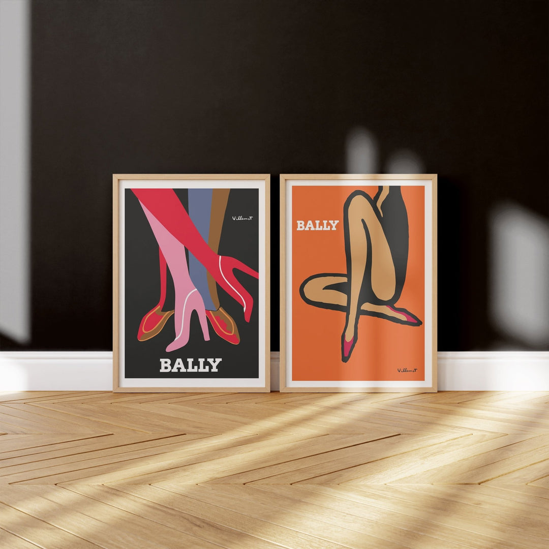 Bally Orange Legs & Feet by Bernard Villemot - Set of 2 Wall Art - Style My Wall