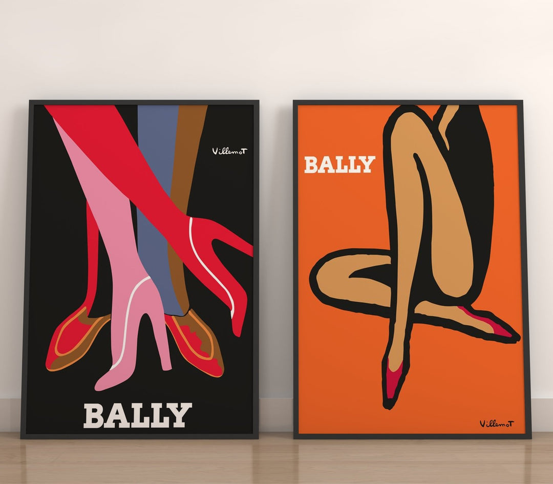 Bally Orange Legs & Feet by Bernard Villemot - Set of 2 Wall Art - Style My Wall