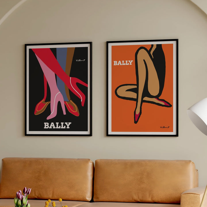 Bally Orange Legs & Feet by Bernard Villemot - Set of 2 Wall Art - Style My Wall