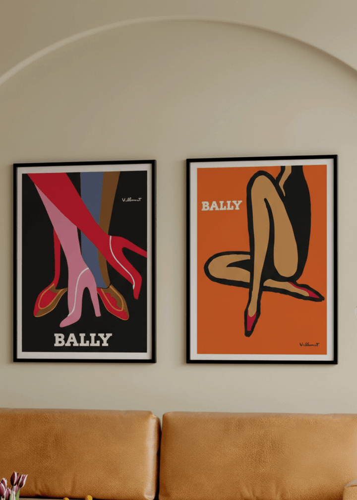 Bally Orange Legs & Feet by Bernard Villemot - Set of 2 Wall Art wall - art - picture - poster
