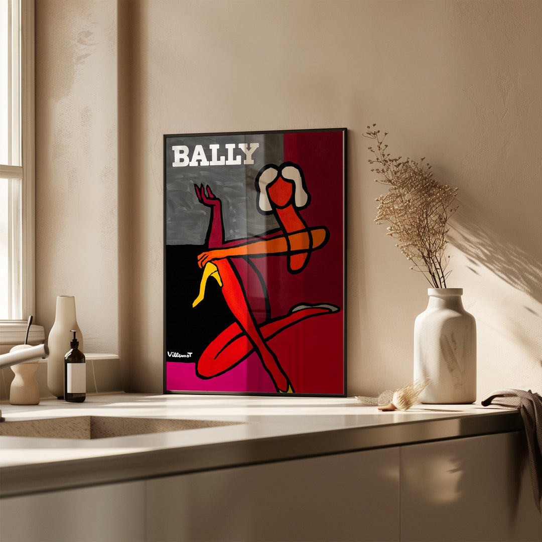 Bally Pink Lady Fashion Advertising Poster 1970 by Bernard Villemot - Style My Wall