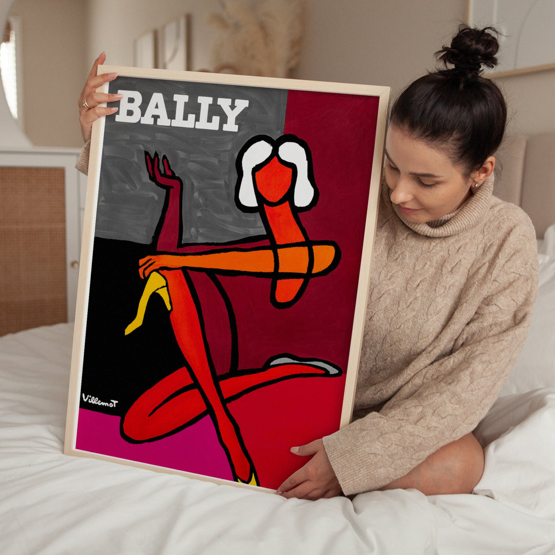 Bally Pink Lady Fashion Advertising Poster 1970 by Bernard Villemot - Style My Wall