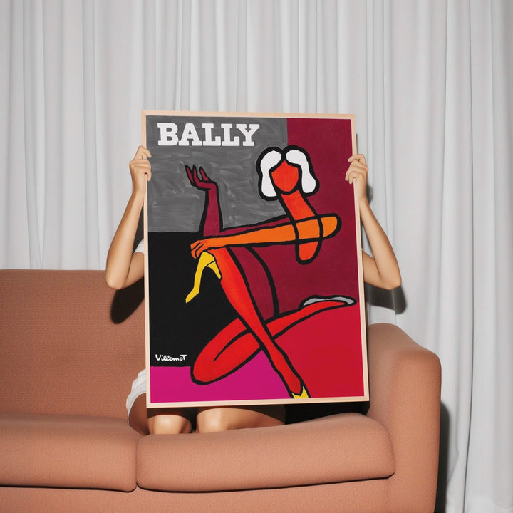 Bally Pink Lady Fashion Advertising Poster 1970 by Bernard Villemot - Style My Wall