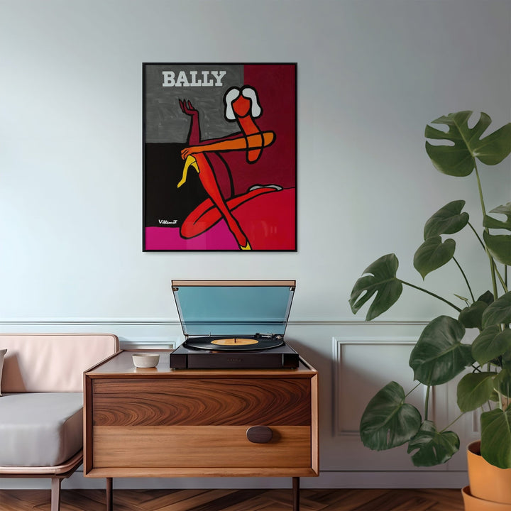 Bally Pink Lady Fashion Advertising Poster 1970 by Bernard Villemot - Style My Wall