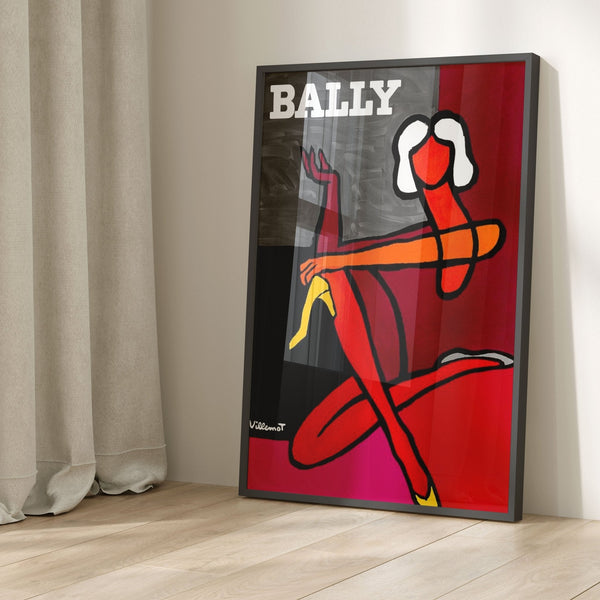 Bally Pink Lady Fashion Advertising Poster 1970 by Bernard Villemot