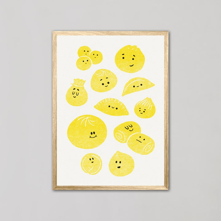 Baos and Dumplings Asian Food Yellow Wall Art - Style My Wall