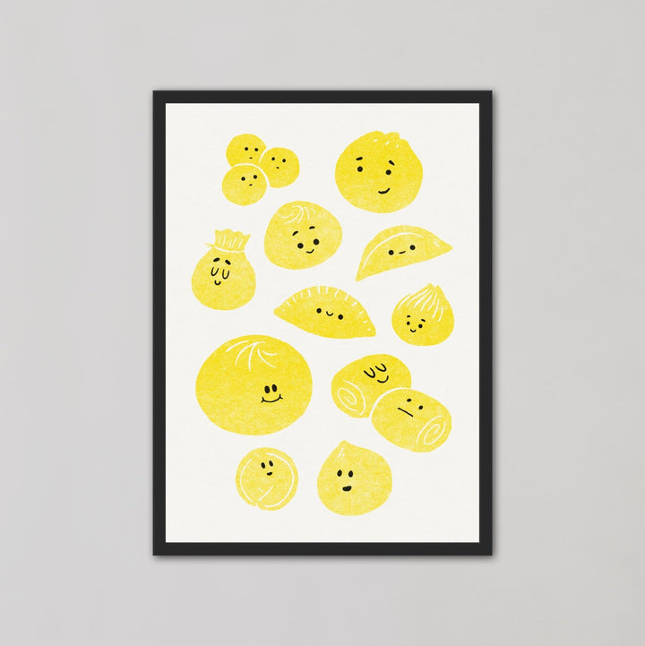 Baos and Dumplings Asian Food Yellow Wall Art - Style My Wall