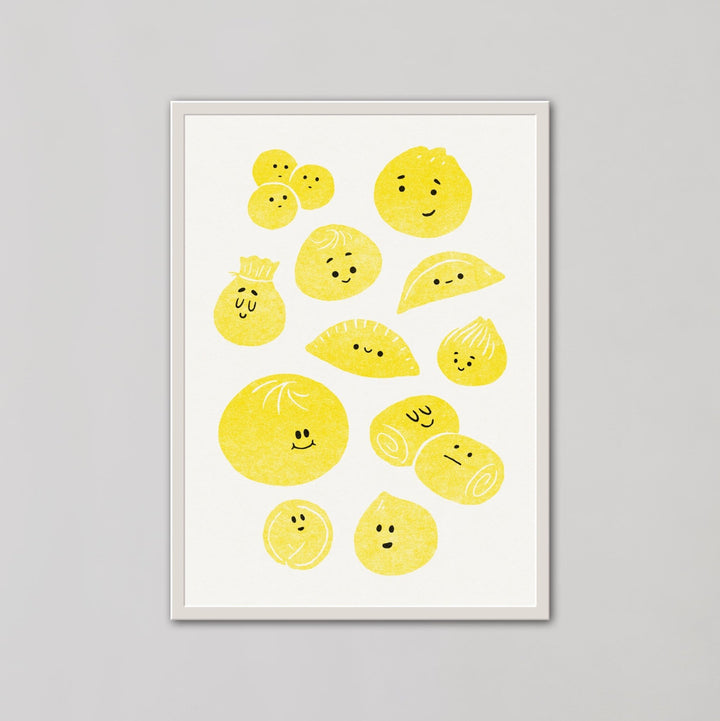 Baos and Dumplings Asian Food Yellow Wall Art - Style My Wall