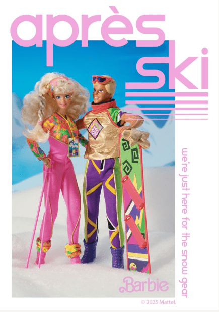 Barbie Apres Ski Retro Print
