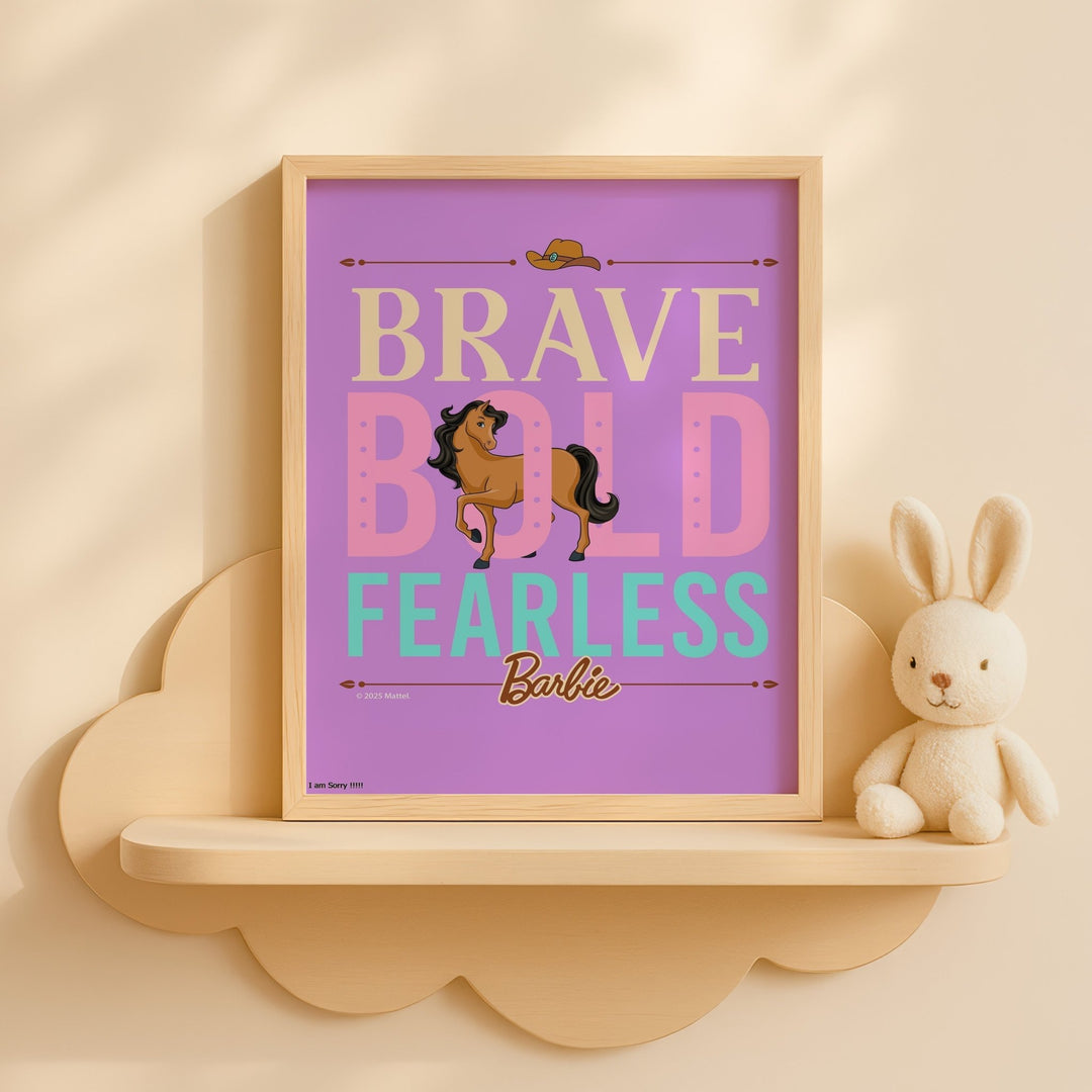 Barbie Brave Bold Fearless Horse Quote Print wall - art - picture - poster