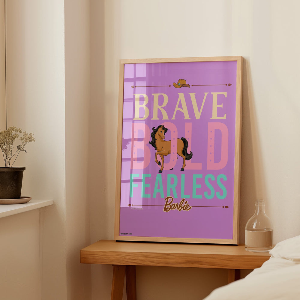 Barbie Brave Bold Fearless Horse Quote Print wall - art - picture - poster
