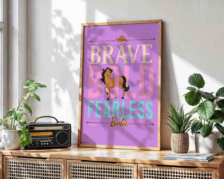 Barbie Brave Bold Fearless Horse Quote Print wall - art - picture - poster