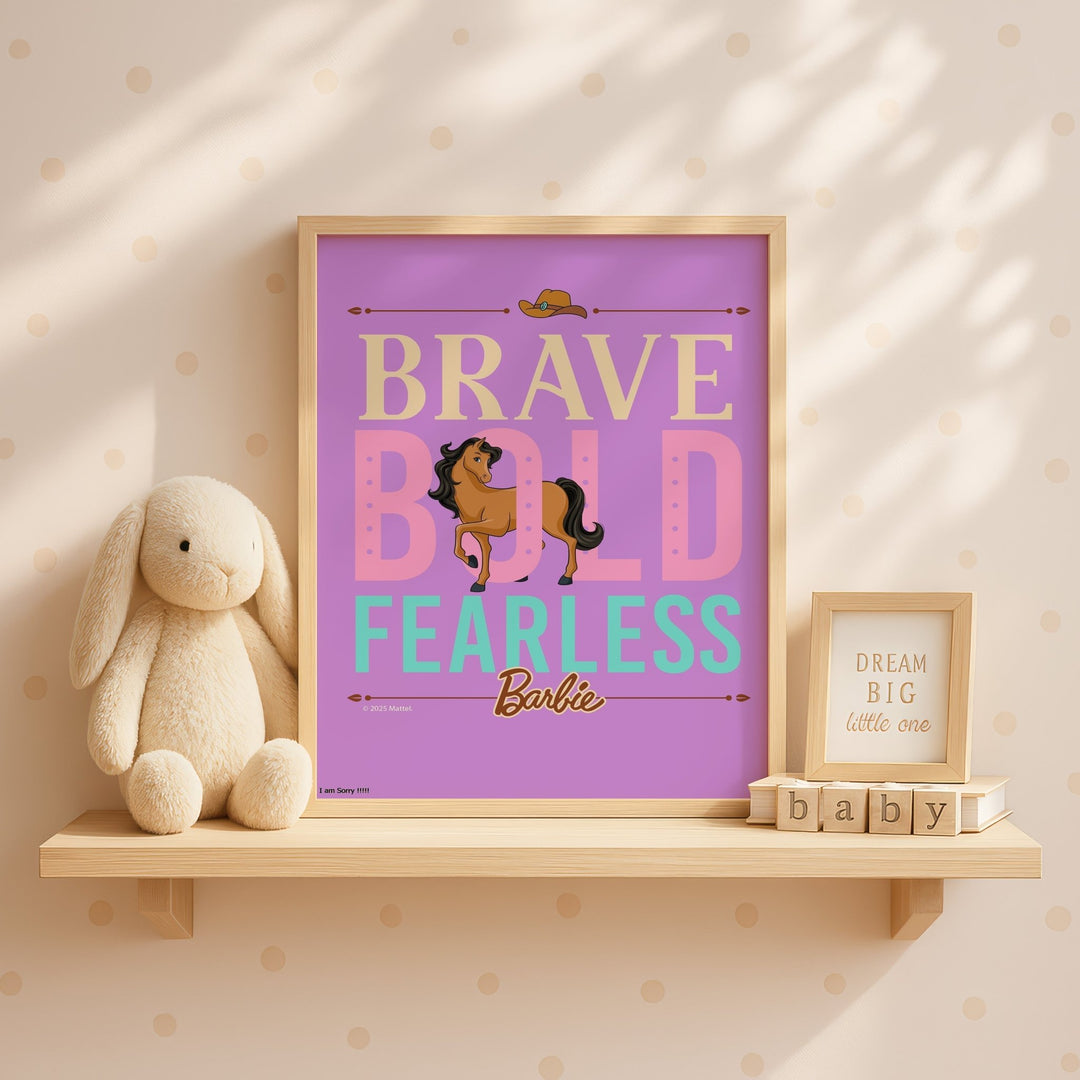 Barbie Brave Bold Fearless Horse Quote Print wall - art - picture - poster