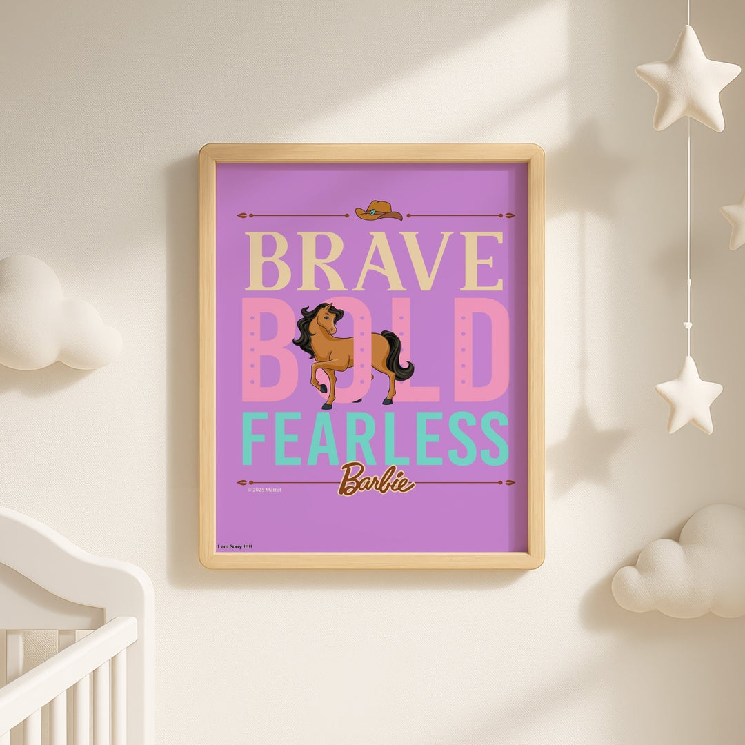 Barbie Brave Bold Fearless Horse Quote Print wall - art - picture - poster
