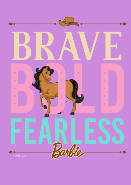 Barbie Brave Bold Fearless Horse Quote Print,frame
