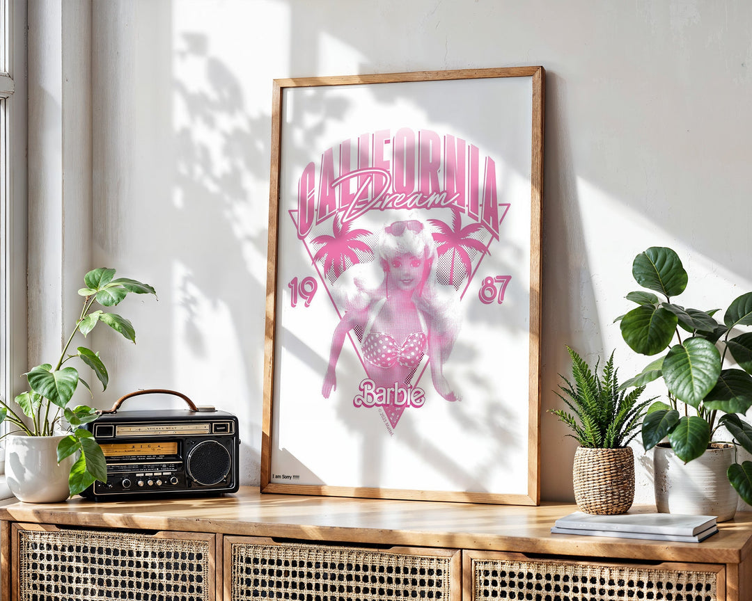Barbie California Dream 1987 Retro Miami Print wall - art - picture - poster