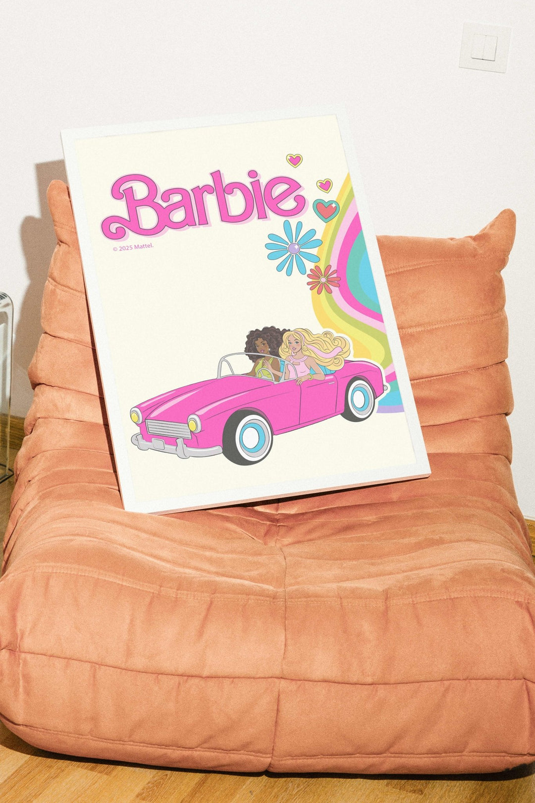Barbie Car Flower Rainbow Wall Art wall - art - picture - poster