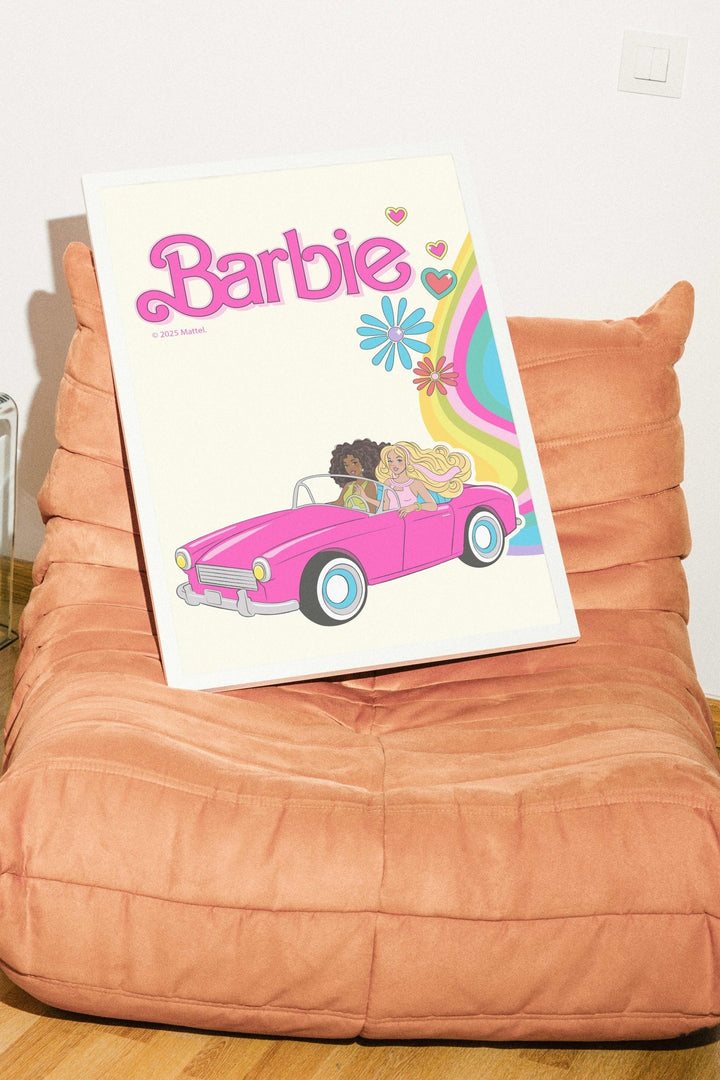 Barbie Car Flower Rainbow Wall Art wall - art - picture - poster