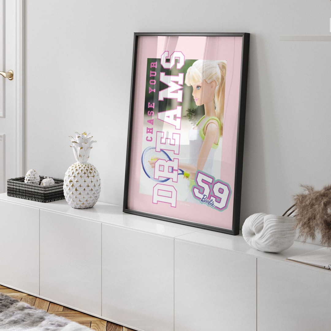 Barbie Chase Your Dreams 59 Varsity Retro Tennis Print wall - art - picture - poster