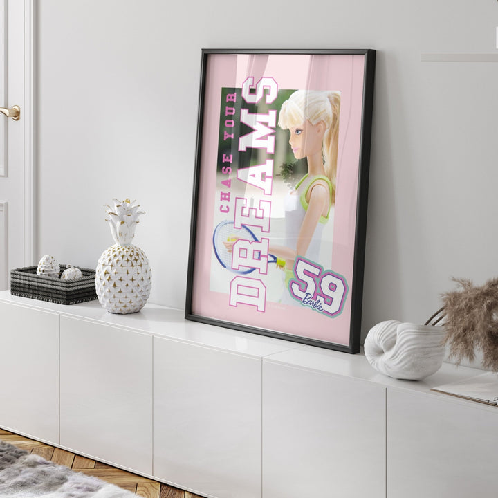 Barbie Chase Your Dreams 59 Varsity Retro Tennis Print wall - art - picture - poster