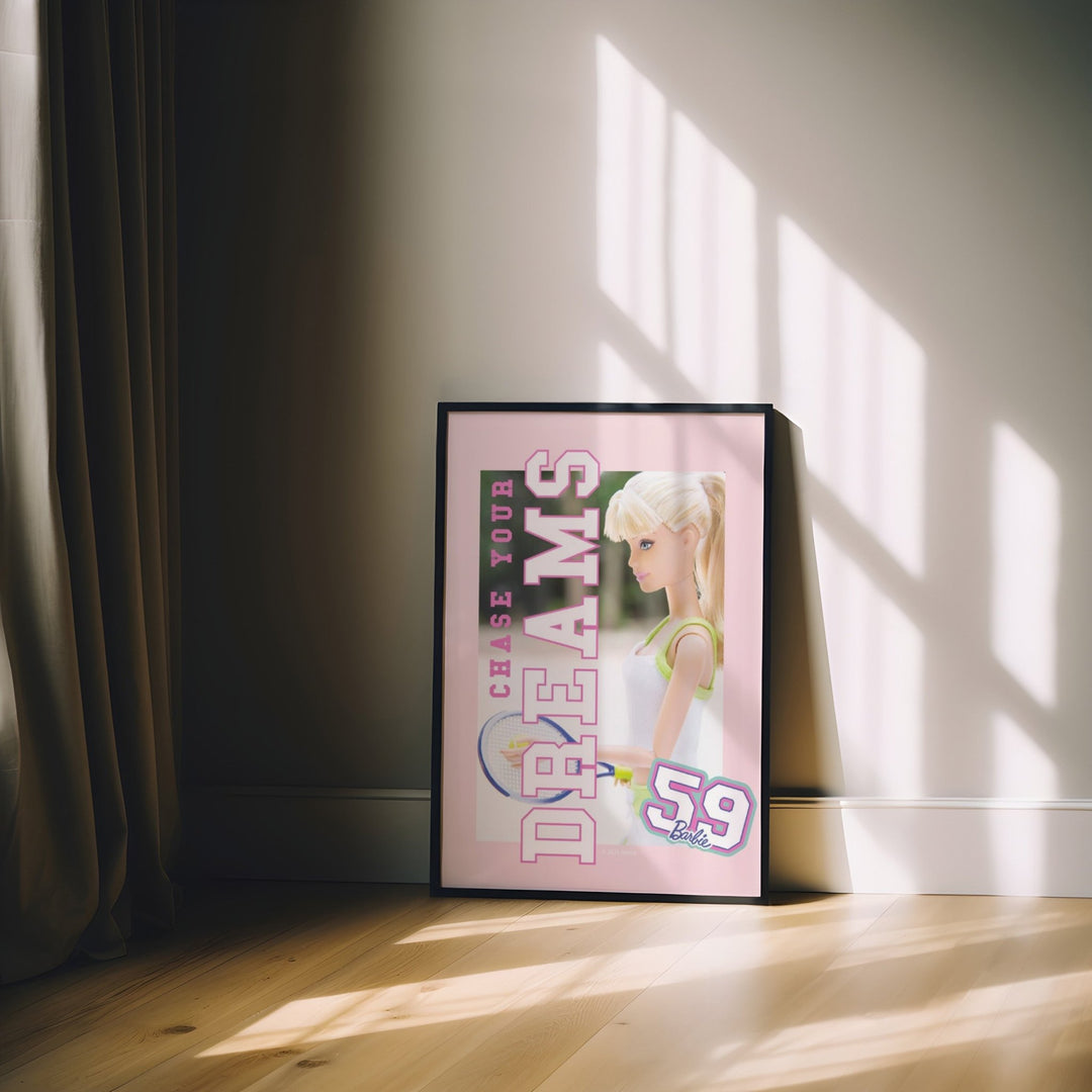 Barbie Chase Your Dreams 59 Varsity Retro Tennis Print wall - art - picture - poster