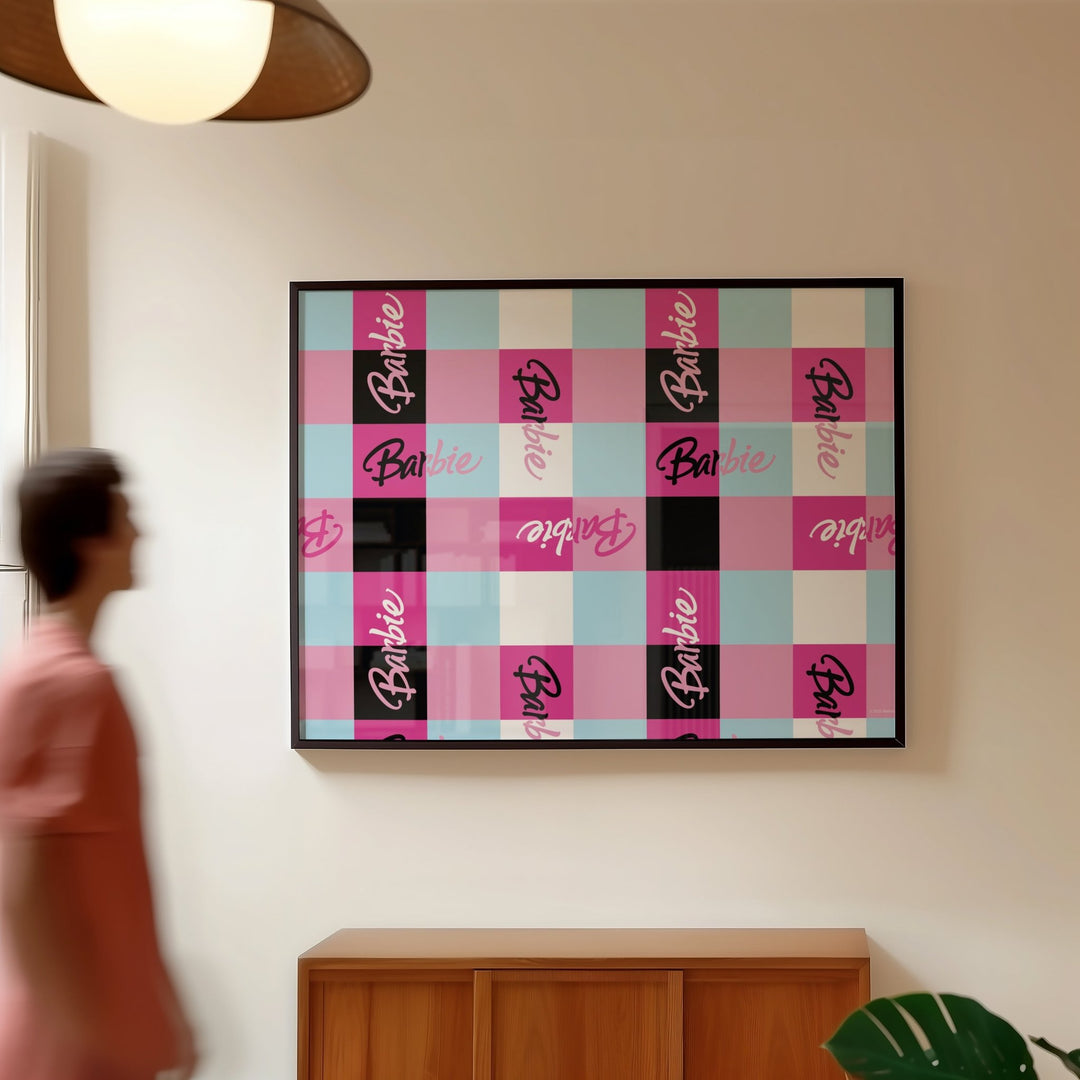 Barbie Checkered Print Landscape wall - art - picture - poster