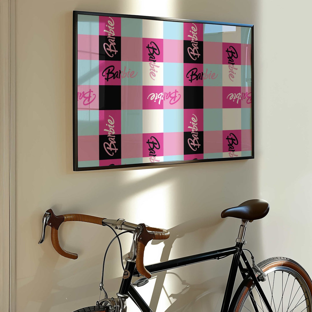 Barbie Checkered Print Landscape wall - art - picture - poster