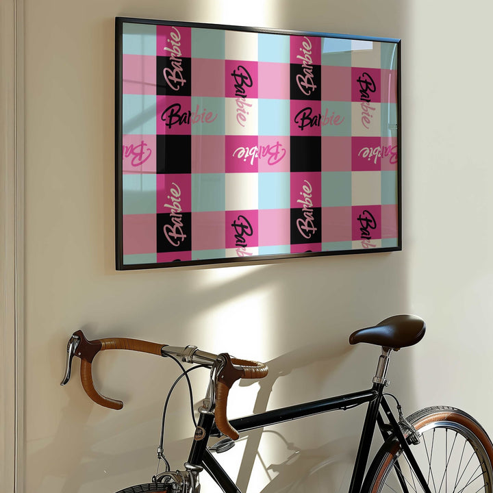 Barbie Checkered Print Landscape wall - art - picture - poster