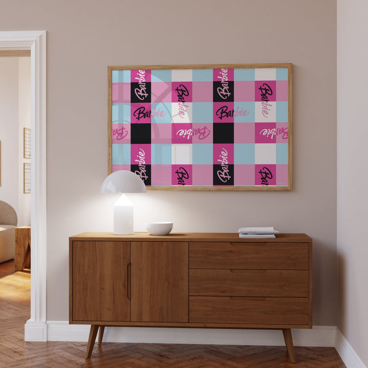 Barbie Checkered Print Landscape wall - art - picture - poster
