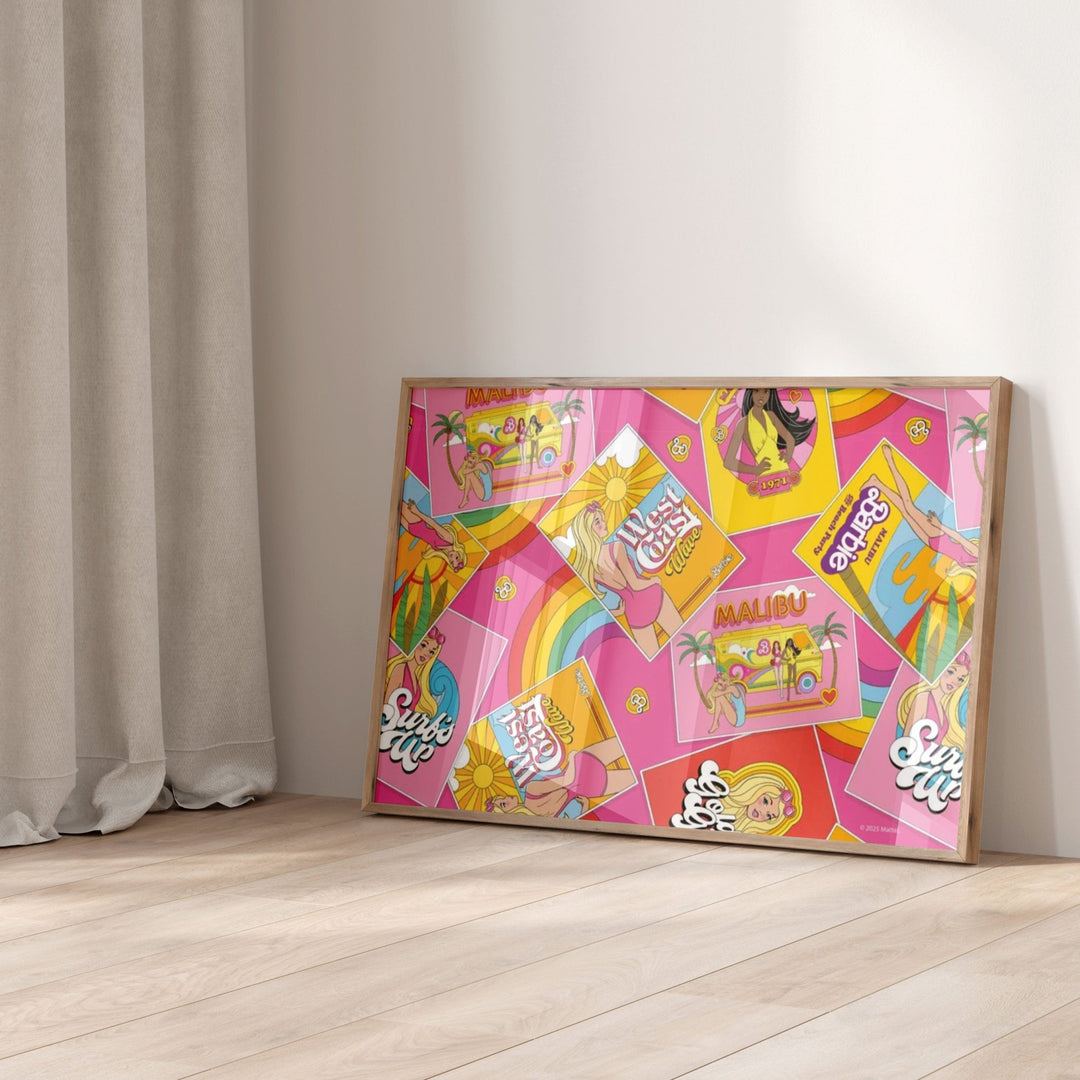 Colorful board game box with cartoon characters on a wooden floor.