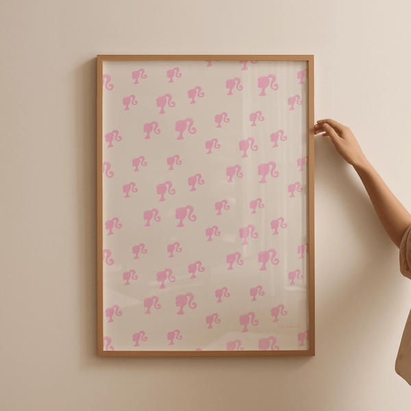 Barbie Head Icon Repeated Wall Art Print